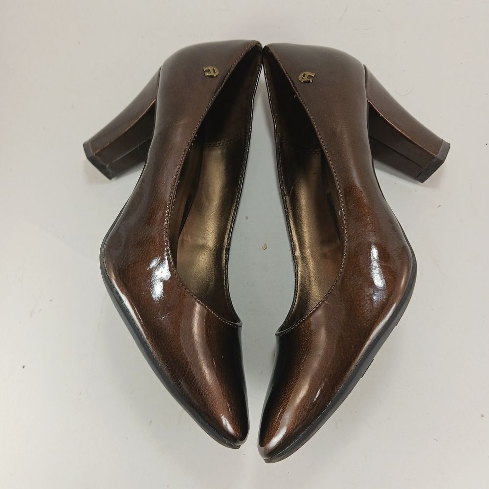 Etienne Aigner Womans Haven Pumps/ Heels Patent Brown Shimmer Size 7.5......... - Picture 10 of 12